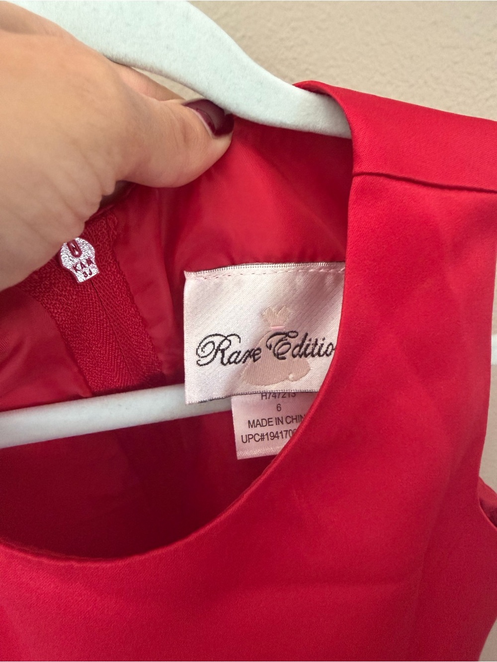 Rare Editions Red Velvet-Belt Ruffle Dress - Picture 3 of 4